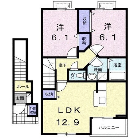 バスケ　ド　フルール　Ａの物件間取画像